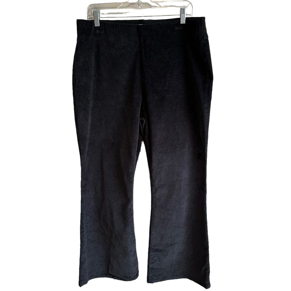 Soft Surroundings Corduroy Pull On Flare Pants Black XL Petite